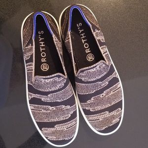 Rothys Golden Shimmer sneakers, size 7.5
